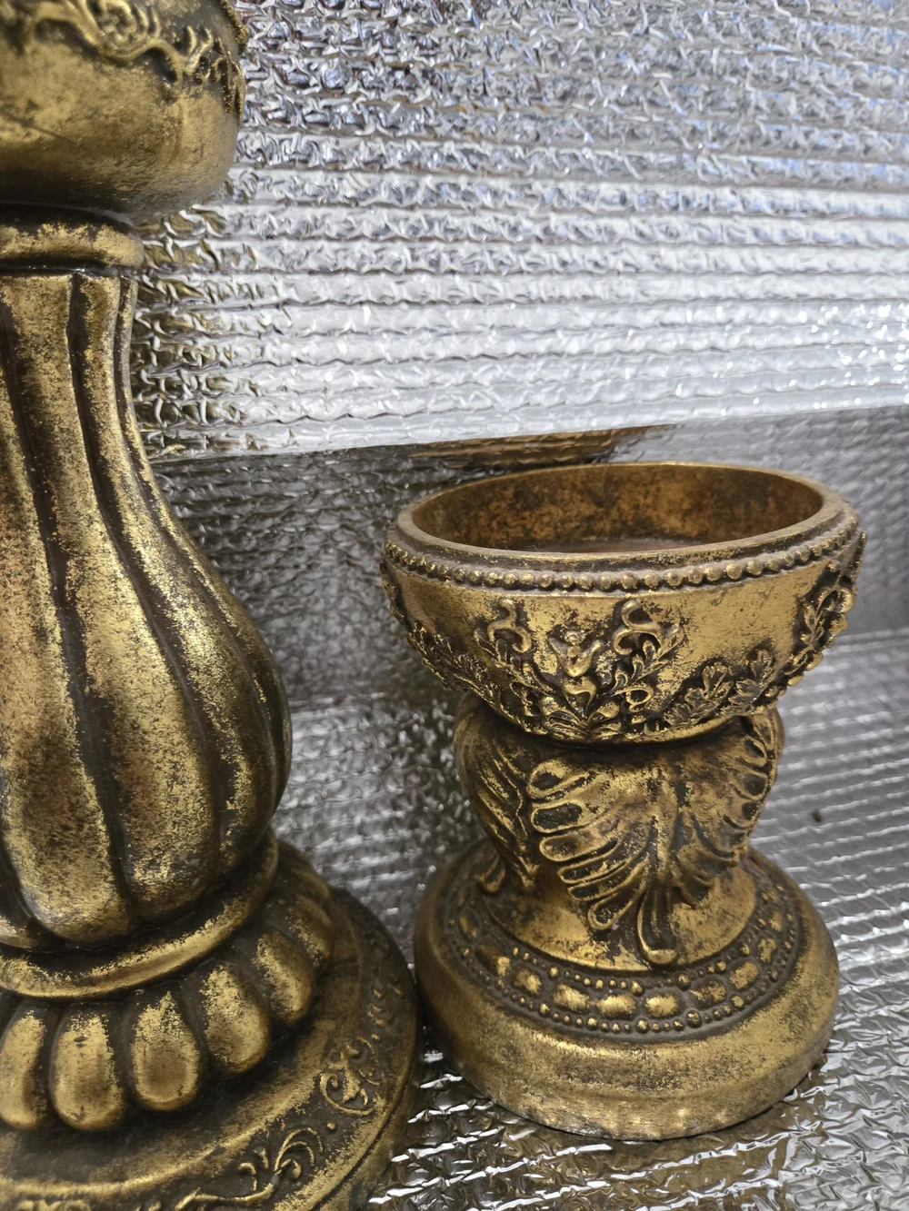 Antique Gold Decorative Candle Holders Set - Home Accents